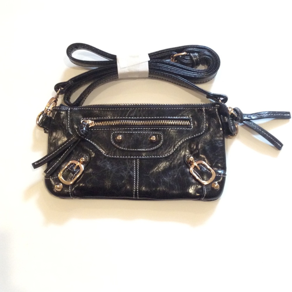 Black Buckle Crossbody Bag